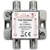 Metronic 336303 - Distributore TV, Splitter coassiale, DVB-T2 e satellite, splitter antenna TV, schermato, metallico 1 ingresso - 3 uscite F