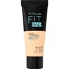 Maybelline New York Fondotinta Fit Me Matte&Poreless, Finish Opacizzante e Fissante, Tonalità: 112 Soft Beige