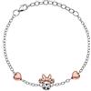 Disney Bracciale Bambine con Minnie Mouse in Argento 925 e Zirconi, Lunghezza 13-18cm, Gioielli