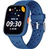 BIGGERFIVE Fitness Tracker Orologio Bambini Bambina Ado 5-16, 1,8 Smartwatch con Contapassi, Frequenza Cardiaca, Monitor del Sonno, Resistente all'Acqua IP68, Giochi Puzzle con/senza APP, Blu