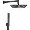 Damast - Set doccia Rondò quadro nero opaco - 17900