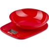 Girmi PS0102 Bilancia da Cucina, Plastica, 1 gr/ 5kg, Display LCD 45 x 22mm, Autospegnimento, Funzione TARA, Rosso