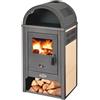 CAPALDO Stufa A Legna Con Vano Portavivande E Portalegna 10 kW Vienna Beige