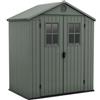 Keter Casetta Da Giardino In Resina 190x122x221H Cm Darwin 6x4 Verde Con Finestre Keter
