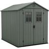 Keter Casetta Da Giardino In Resina 190x244x221H Cm Darwin 6x8 Verde Con Finestre Keter