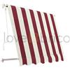 SANGIORGIO srl Tenda Da Sole Sangiorgio 300x250 A Caduta Senza Cassonetto Con Braccetti Telo Bordeaux A Righe