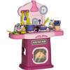 AIYAPLAY Cucina Giocattolo per Bambini 3-6 Anni con 38 Accessori e Suoni Realistici, in PP e ABS, 51x21x60 cm, Rosa