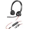 HP Cuffie stereo Poly Blackwire 3325 con connettore USB-C, certificate per Microsoft Teams + spina da 3,5 mm + adattatore USB-C