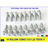 AUTOKIT 16 Bulloni Ruote per Auto OPEL cerchi bullone 12X1,25 Testa 17