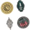 Grupo Erik Spille Smaltate Game of Thrones, House of Dragon - Set di 4 Spillette in Scatola Regalo per Personalizzare Vestiti, Giacche, Zaini | Pins Divertenti