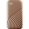 SanDisk WD My Passport SSD WDBAGF0010BGD - SSD - crittografato - 1 TB - esterno (portatile) - USB 3.2 Gen 2 (USB-C connettore) - 256 bit AES - oro WDBAGF0010BGD-WESN