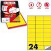 MARKIN Etichetta adesiva C/500 giallo fluo 100fg A4 70x36mm (24et/fg) Markin