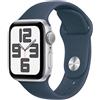 Apple Watch Serie 9 41mm Aluminium Silver Sport Band Storm Blue M/L MR913QC/A