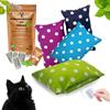 SNOOZYCAT® 4 cuscini di Catnip fatti a mano, lavabili e ricaricabili, XXL, 12 cm x 8 cm, giocattolo per gatti, 100% cotone con erba gatta naturale al 100% biologica, made in Germany