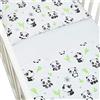 CANGOO CARE CangooCare® Set Lenzuola 3 Pezzi Per Lettino Neonato, Montessori, 70x140 cm, 1 Lenzuolo Di Sotto Con Angoli, 1 Lenzuolo Di Sopra, 1 Federa Cuscino, 100% Cotone, Panda
