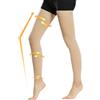 beister Calze a compressione graduata per donne e uomini, 15-20 mmHg, senza piedi, con fascia in silicone a pois, calze a pressione per vene varicose, edema, TVP