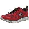 Skechers Track Bucolo, Scarpe running Uomo, Red Leather Black Mesh Trim, 46 EU