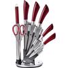 BERGNER by Vissani Set 8 coltelli cucina in acciaio con ceppo girevole in acrilico