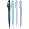 Pentel Brush Sign Pen SES15C - Set 4 Pennarelli Punta Flessibile Colori Inverno per Lettering e Calligrafia