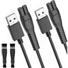 VoltWave Confezione da 2 cavi di ricarica 5 V QP2724 per rasoio Philips Norelco One Blade 360 QP2720 Qp2734 Qp2824 Usw con 2 spazzole da 5 V, 1,5 m