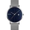 TONSHEN Uomo Fashion Orologio Analogico Quarzo Stile Semplice Acciaio Inossidabile Data Orologi da Polso (Blu)