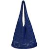 CHANXIUZAI Borsa tote all'uncinetto, borsa da spiaggia in rete, borsa hobo estiva da donna, borsa tote boho per le vacanze, bianca, Blu scuro, 23.6 inches x 13.8 inches