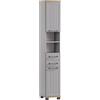 Schildmeyer Mobile alto Jelda, in legno, grigio platino/quercia, decorazione rustica, 30,3 x 32,6 x 180,9 cm