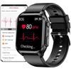 DigiKuber Smartwatch ECG, Quadrante/Risposta Chiamata, 1,96" Impermeabile Orologio Intelligence con Pressione Sanguigna, SpO2, Frequenza Cardiaca per Android iOS