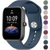 Wanme Cinturino per Amazfit Bip/Bip 3 /Bip 3 Pro Smartwatch, Largo 20 mm Cinturini in Silicone Originale Compatibile con Amazfit Bip S/Bip Lite/Bip U Pro Donna Uomo, Blu