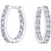 Bling Jewelry Orecchini a cerchio classici da sposa di forma ovale di medie dimensioni con zirconi AAA continui dentro e fuori per donne, festa di ballo, zirconi cubici in argento sterling .925, diametro di 0,60