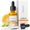 LANBENA Vitamina C siero per il viso - 20%, 30 ml/1 oz, Brightens, Removes Dark Spots, Reduces Wrinkles; anti-invecchiamento, niacinamide e vitamina E idratante con acido ialuronico - Glowing Skin.