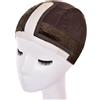 King Love Star Grip Cap Velvet Comfort Adjustable All-in-One Lace Wig Band with Silk Cap for Wigs and Frontals - Swiss Lace, Seamless Hairline and Part Transition (Marrone scuro)