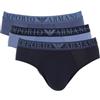 Emporio Armani Underwear Men's 3-Pack Mixed Waistband Brief, Slip Boxer Uomini, Oxford/Indigo/Marine,