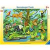 RAVENSBURGER PUZZLE- Tiere Im Dschungel Ravensburger 05140-Puzzle per Bambini a Partire dai 3 Anni in su, Motivo: Animali nella Foresta pluviale, 11 Pezzi, Colore Giallo, 05140