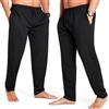 CityComfort Pantaloni Pigiama Uomo, Pantaloni Pigiami con Tasche - Pacco da 2 (3XL, Nero/Nero, Coulisse in Vita)