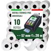 Maya Home & Garden MAYA 10 Rotoli POS in Carta Termica 57mm x 20mt - Alta Qualità, Universali, Compatibili con Tutti i Dispositivi POS - Rotoli POS Termico 57x20x12, Senza BPA.
