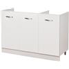 Shally Dogan Mobile Sottolavello per Cucina 3 Ante componibile Mobiletto base da 120 per lavello (120 x 50 x 85 cm, Bianco)