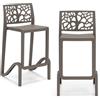REDÒKASA Sgabello in polipropilene TETI con poggiapiedi H65, MADE IN ITALY, idrorepellente, resistenza raggi UV, design moderno, ideale per sala da pranzo, cucina, bar, ristoranti o giardino (2, Tortora)
