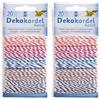Folia 12210 - Cordoncino decorativo classico, 5 colori assortiti, 5 m ciascuno, 5 m - Cordoncini per decorazione fai da te e piccoli regali, multicolore, 20 m (Confezione da 2)