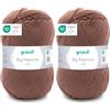 Gründl Big Mamma uni (lana per maglieria, set per uncinetto, filato per maglieria e uncinetto effetto lana, 100% poliacrilico, 400 g / 1040 m, spessore del ferro: 3,5-4,5, 1 x 400 g), Cappucino