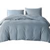 Good Nite Set copripiumino king size con 2 federe, in morbida microfibra di poliestere (blu grigio)