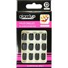 GLAM UP Glam'Up Paris - Unghie finte - Copertura completa - facile da usare, 24 unghie finte per scatola + adesivi double face, a forma quadrata arrotondata, n. 127, nero opaco francese lucido