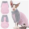 PUMYPOREITY Maglione per Gatti, Pullover Caldo Gattini Giacca Fleece Sphynx Maglioncino a Collo Alto Pigiama Felpa Gilet Inverno (Rosa, 2XL)
