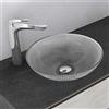 maimai Mai & Mai Lavabo da Appoggio 40x40x12cm, Lavandino Bagno in Vetro Temperato Ovale Minerva06, Trasparente