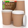 Baciato Caffè 100 Bicchieri Caffè ASPORTO in Carta Avana 240ml + 100 Coperchi in Carta con Beccuccio Bevande Calde e Fredde Tè Infusi Acqua Cappuccino Ecologici Biodegradabili Tazze Monouso Made in Italy