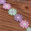 XCSJ 5 Yarde 2.5cm Nastro Di Fiori In Poliestere Passamaneria Decorativa Trim Nastro Fiore Applique Nastri Decorativi Tessuto Per Fascia Per Capelli, Abbigliamento, Decorazioni (viola, rosa, verde)