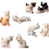 Hoshisea 8 Pezzi Gatti Gadget, Statua Gatto, Statuette Decorative Casa, per Bonsai, Mini Decorazioni da Giardino, Portachiavi fai-da-te