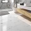 FunStick Pavimento PVC Adesivo Effetto Marmo Bianco 30X60CM 5 Piastrelle Adesive Bagno Impermeabile Adesivo Pavimento Marmo Bianco Paraschizzi Cucina Decorazioni Parete Adesive Cucina Piastrelle