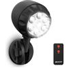 ASOFTY - Sensore di movimento a LED IP65, 6 LED, 1000 lm, funzionamento a batteria senza fili, con telecomando RF, per giardino, garage, interni ed esterni