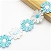 XCSJ 5 Yarde 2.5cm Nastro Di Fiori In Poliestere Passamaneria Decorativa Trim Nastro Fiore Applique Nastri Decorativi Tessuto Per Fascia Per Capelli, Abbigliamento, Decorazioni Per Feste (azzurro)